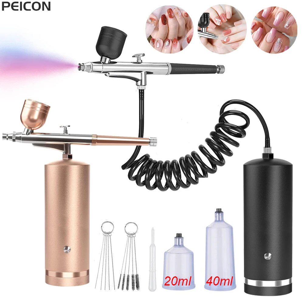 

Airbrush Nail with Compressor Portable Airbrush Nails with Compressor Air Brush for Nails Art Painting Cake Crafts Nails Spray