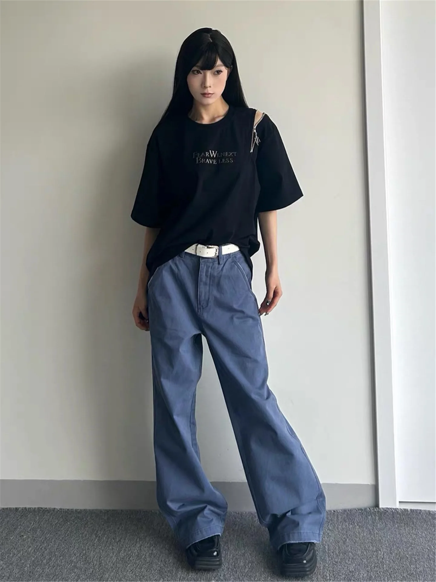 

Американские ретро-джинсы для женщин: удлиненные, сексуальные, в рабочем стиле, свободного кроя, с эффектом похудения, повседневные, широкие брюки, для работы и отдыха