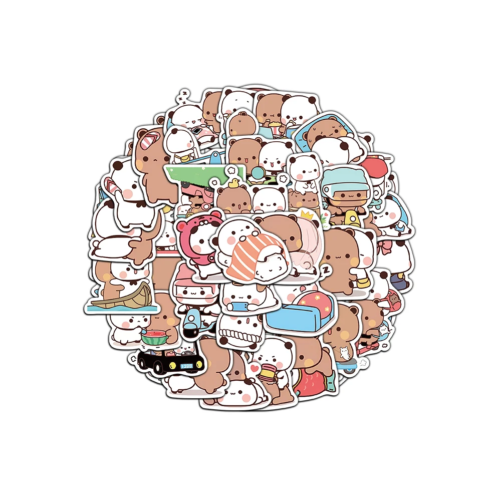 

50 шт., наклейки с изображением красной панды, два и шага за шагом, Emoji, милый персиковый кот, сделай сам, украшение для справочника, водонепроницаемые наклейки