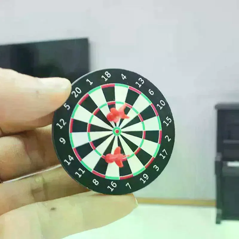 1set Miniature Dollhouse Dart Board Darts Game Set Play Doll House Miniaturas Home Decor Accessories Toy Pretend