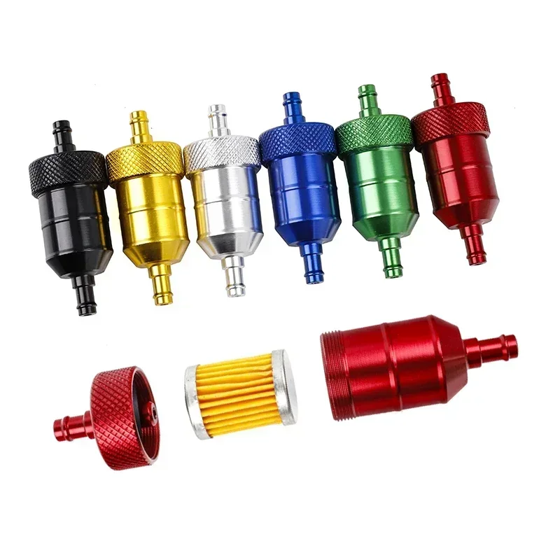 6 Color 8mm Petrol Gas Fuel Filter Cleaner For Motorcycle Pit Dirt Bike ATV Quad Inline Oil Gas Fuel Filter