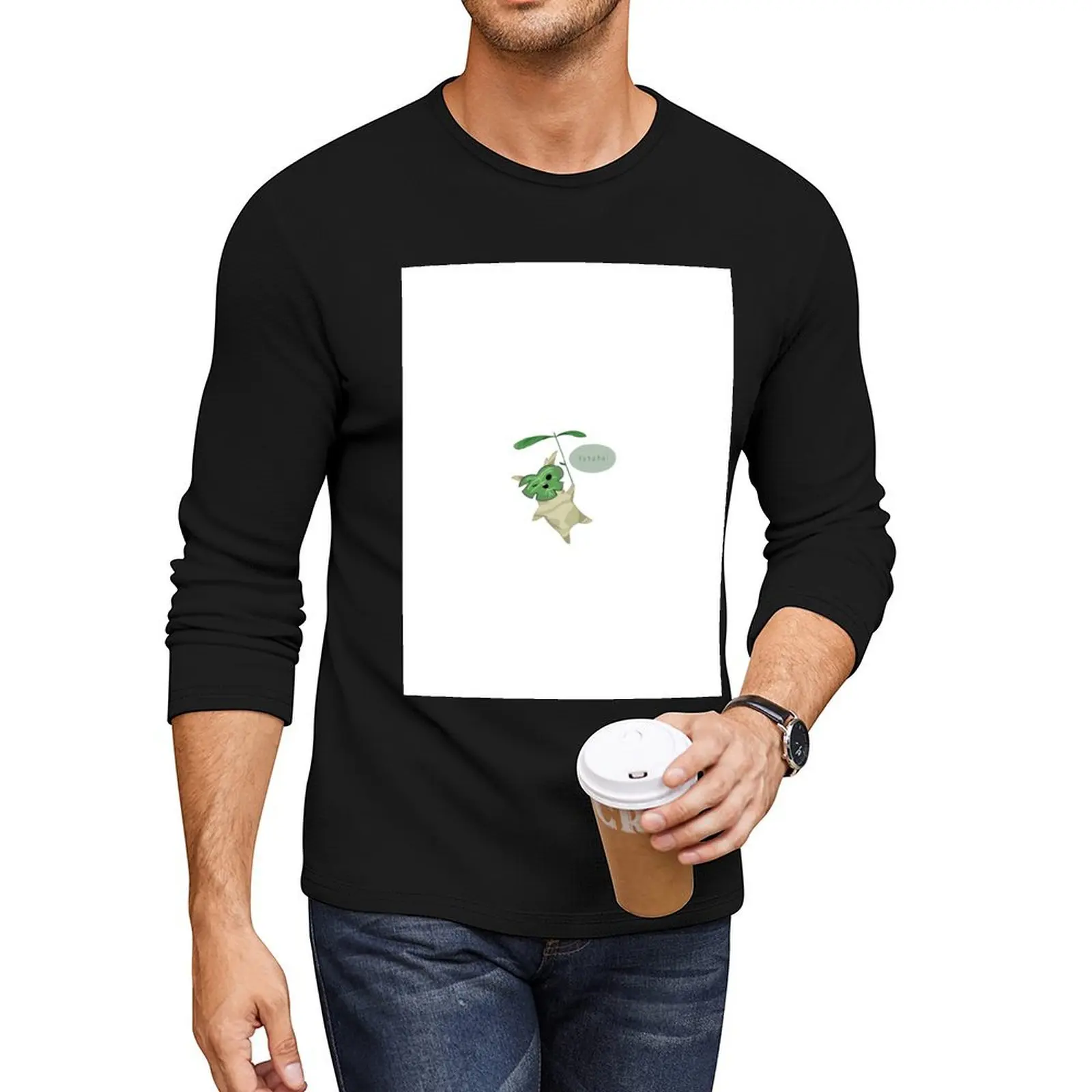 

Korok Yahaha! Sticker Long T-Shirt black t shirt Men's t-shirt