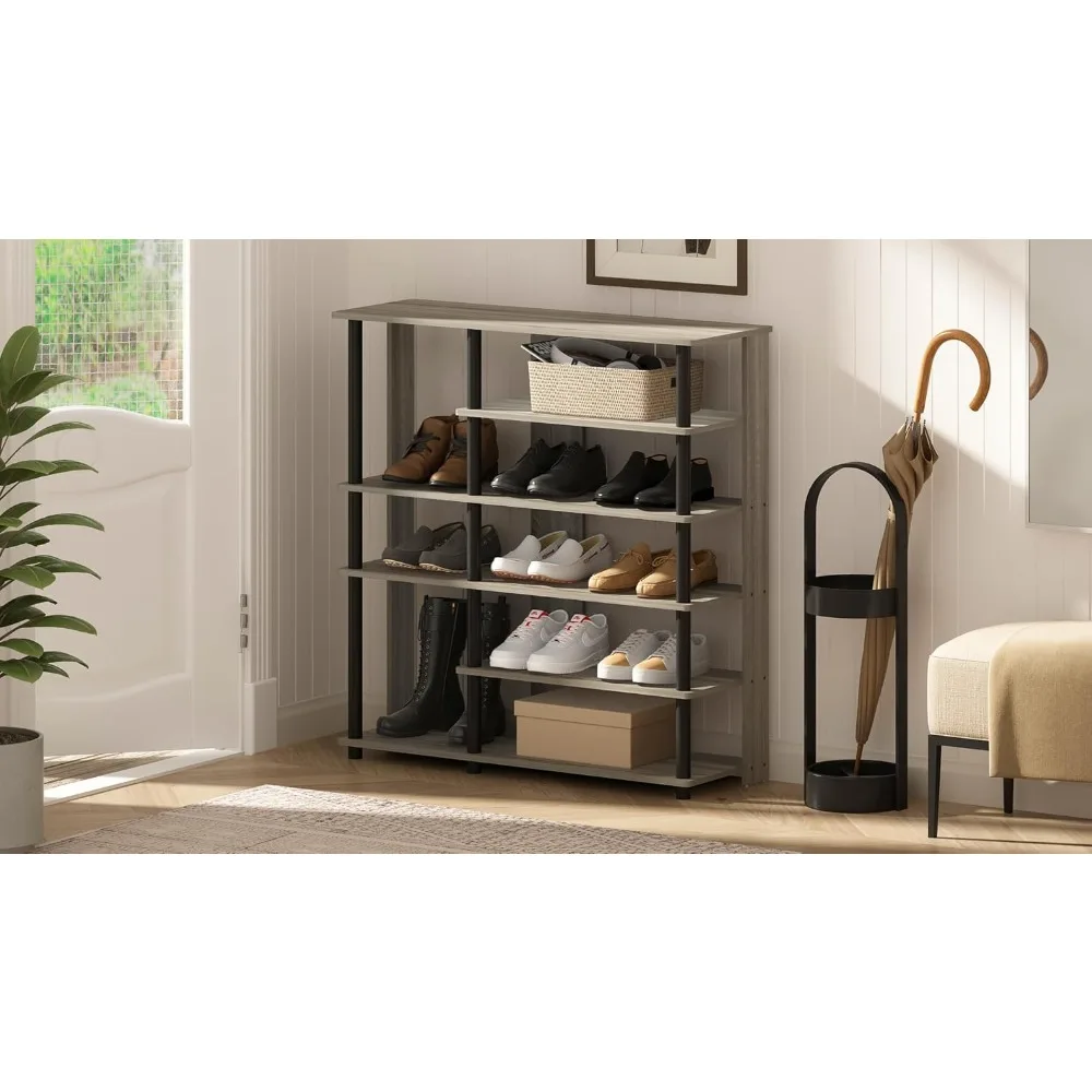 

Original Turn-N-Tube Multi Storage Shoe Rack, 6-Tier, Espresso/Black,17082EX/BK
