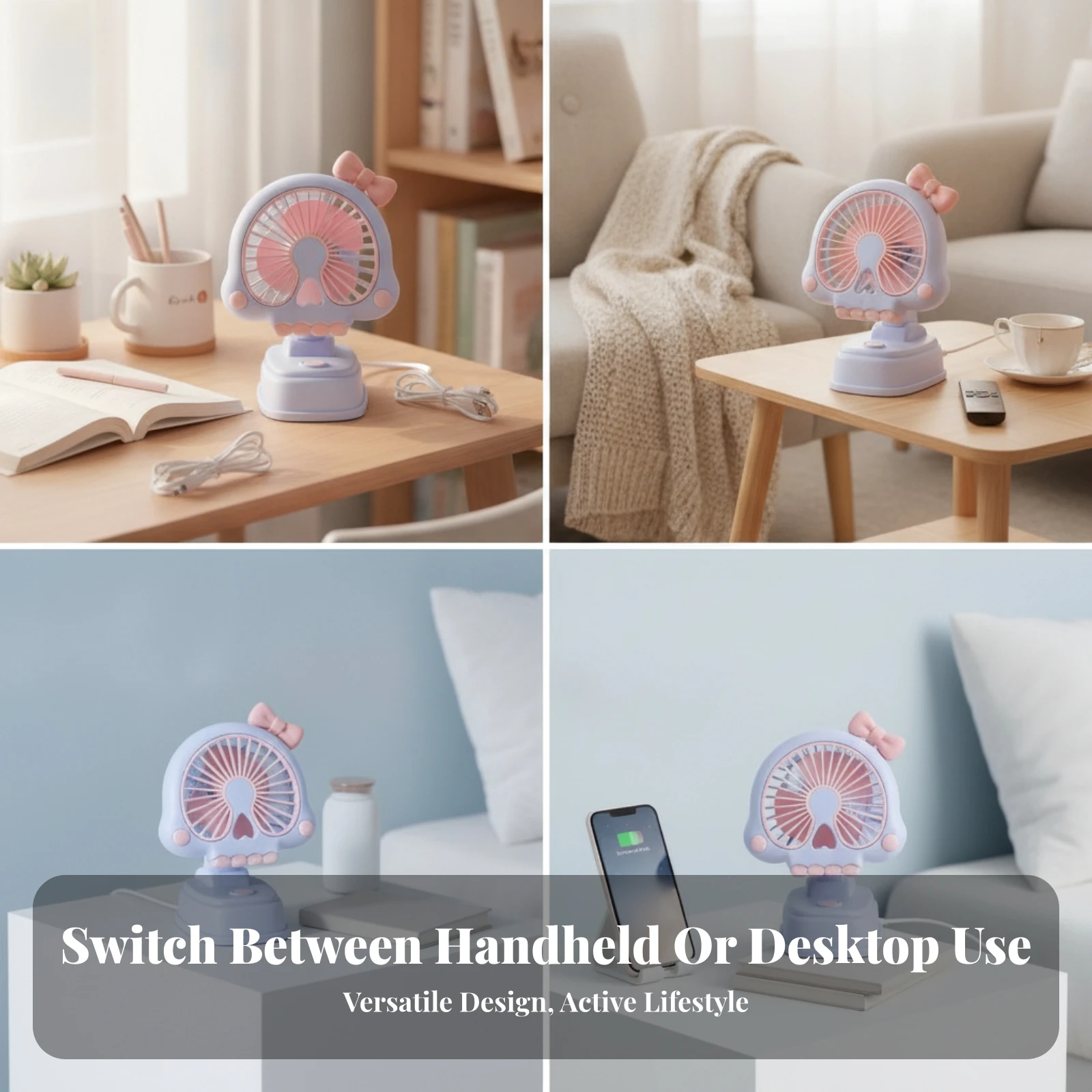 Mini Desktop Fan Tilted Head Usb Desk Fan Cooling Device Safety Grille Compact