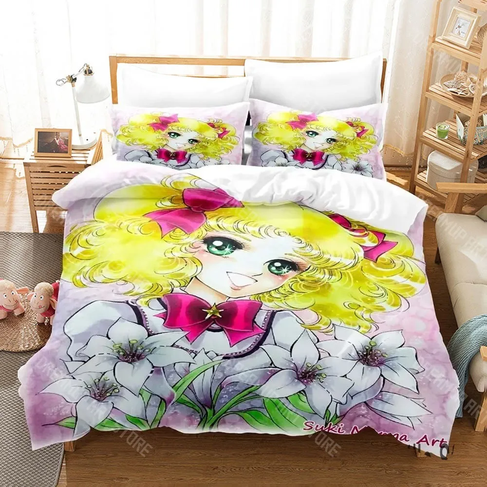3D Printed Candy Candy Manga Bedding Set for Boys Girls Duvet Cover Pillowcase Twin Queen King Full Single Double Sizes