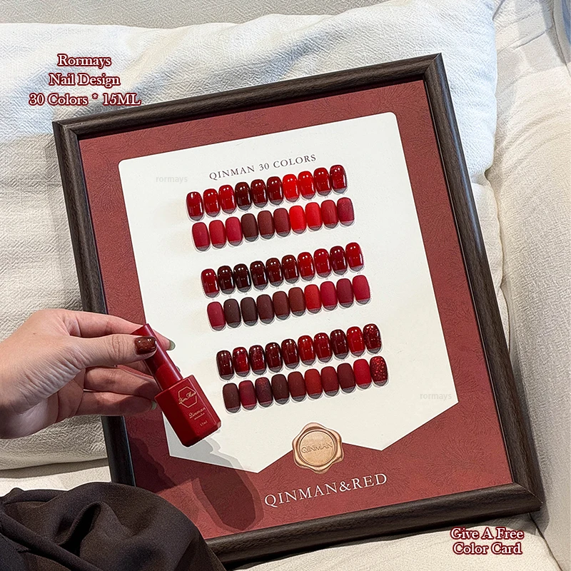 

Rormays Новогодний красный гель для полировки 30 шт. смешанный полуперманентный винно-красный отбеливающий УФ-светодиодный гель для ногтей салон высоконасыщенный гель 15 мл