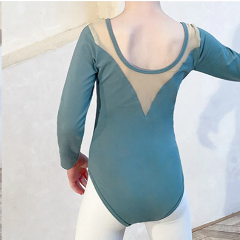 Ragazze Ballet Top Wear body in cotone a maniche lunghe principessa ginnastica cinese Slim Yoga Costume autunno inverno pattinaggio body