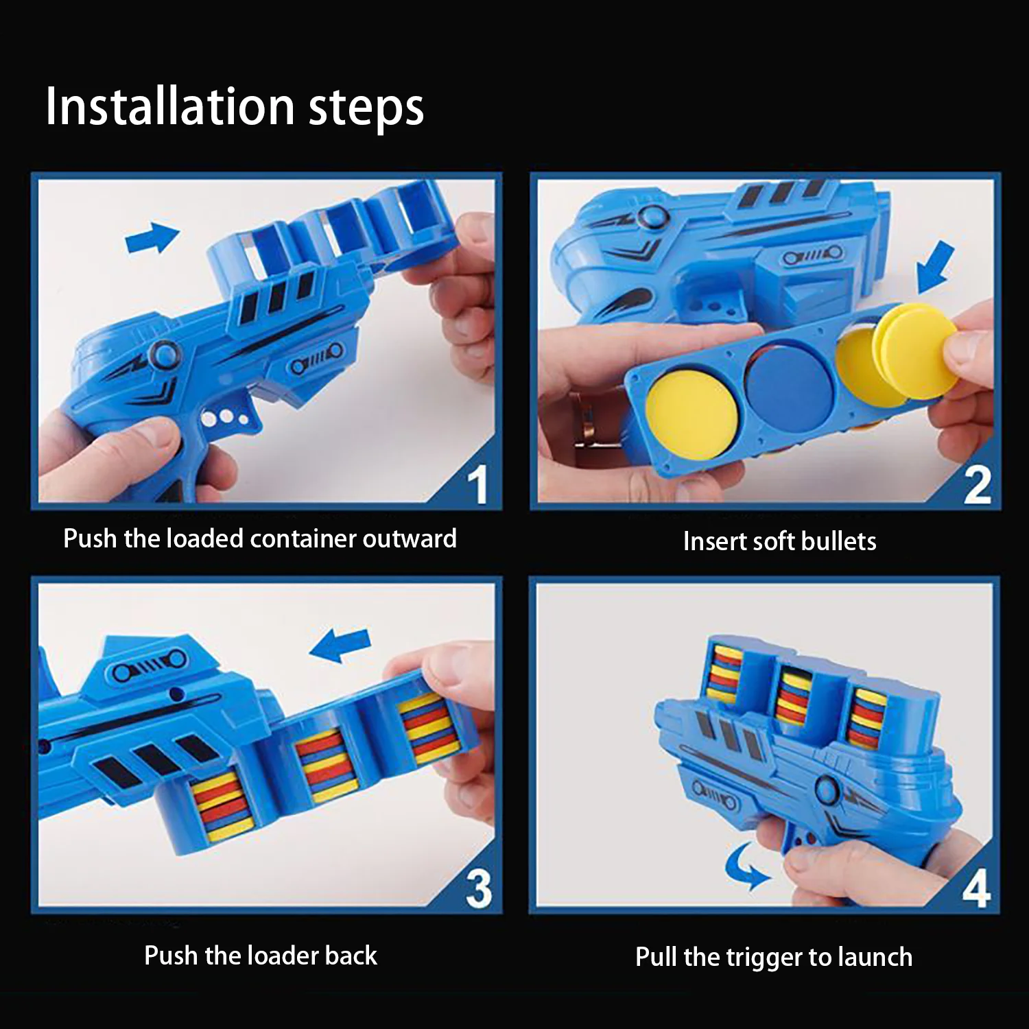 Pistola UFO a catapulta morbida per bambini, interazione genitore-figlio, pistola a carota a sparo continuo, pistola 1pc/proiettili morbidi da 25