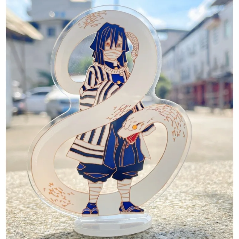 شيطان القاتل الاكريليك الحلي Iguro Obanai أنيمي عمل الشكل سيارة سطح المكتب الديكور نماذج Kawaii ألعاب أطفال هدايا عيد الميلاد