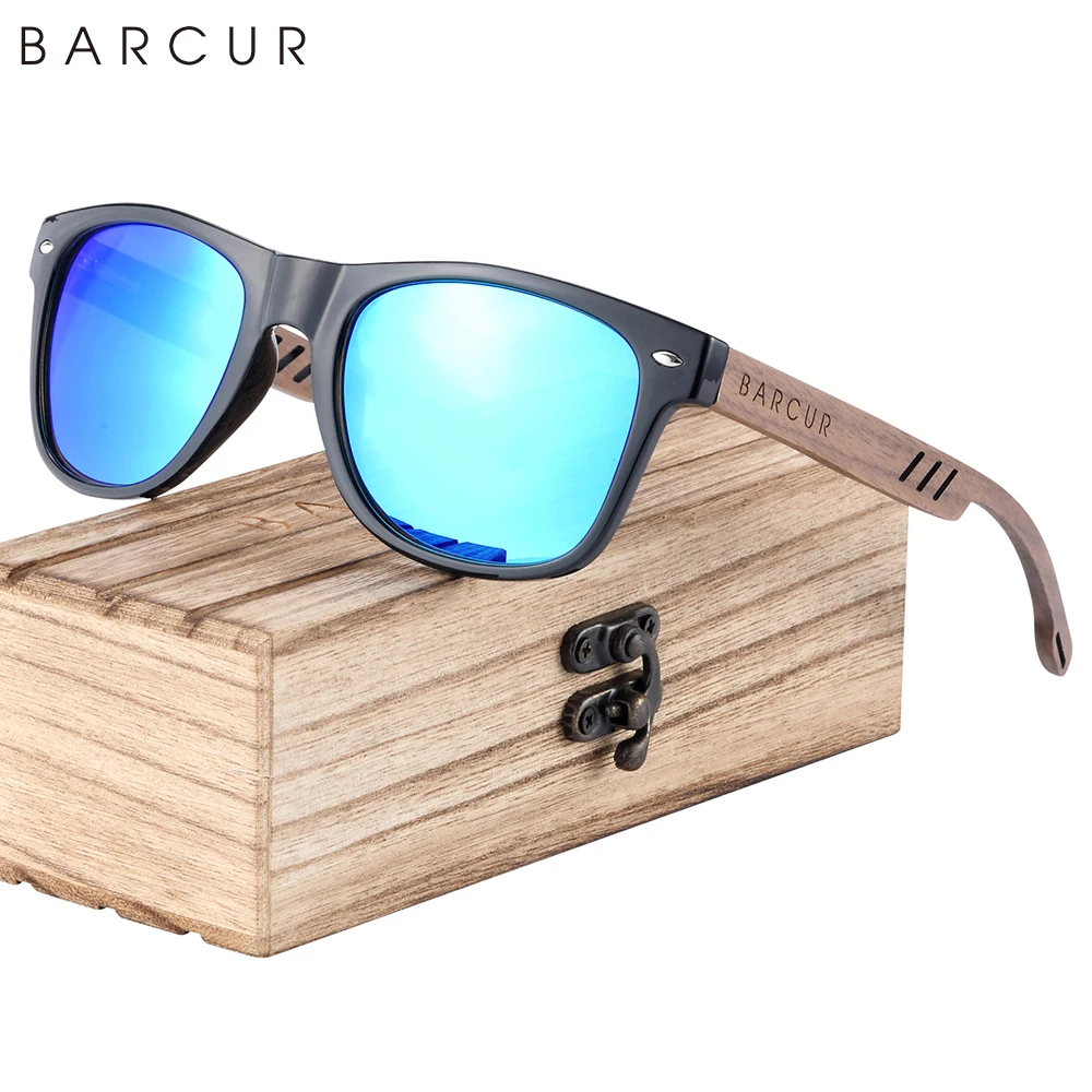 Barcur Natural Woode Sonnenbrille für Männer polarisierte umwelt freundliche Sonnenbrille Mann Brille UVA & B Schutz leichte Sonnenschirme