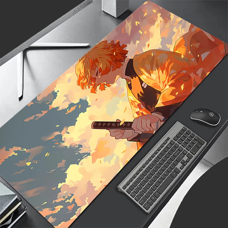 Mousepad Computer Gaming Accessories Keyboard Pad Office PC Rubber HD Mouse Pad Decoracion Desk D-demon Slayer Zenitsu Mouse Mat