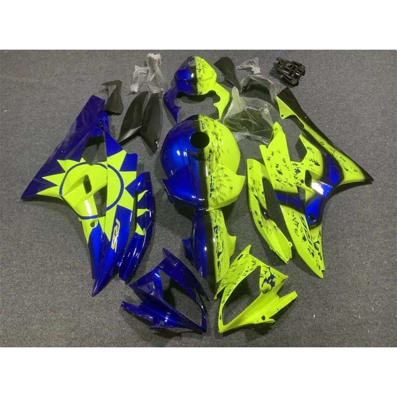 

a/Motorcycle Fairing kit for Yamaha R6 06-07 YZF600 2006 2007 Fairing Fluorescent Yellow black Blue motorcycle guard plate