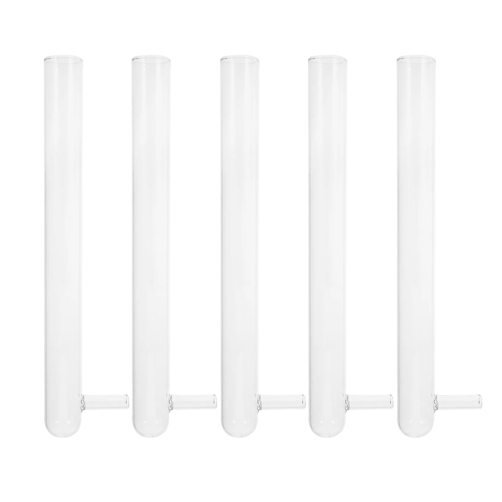 

5Pcs High Temperature Resistant Side Arm Tube Ants Breeding Glass Tube Nest Clear Borosilicate Glass for Pet Ants Landscaping