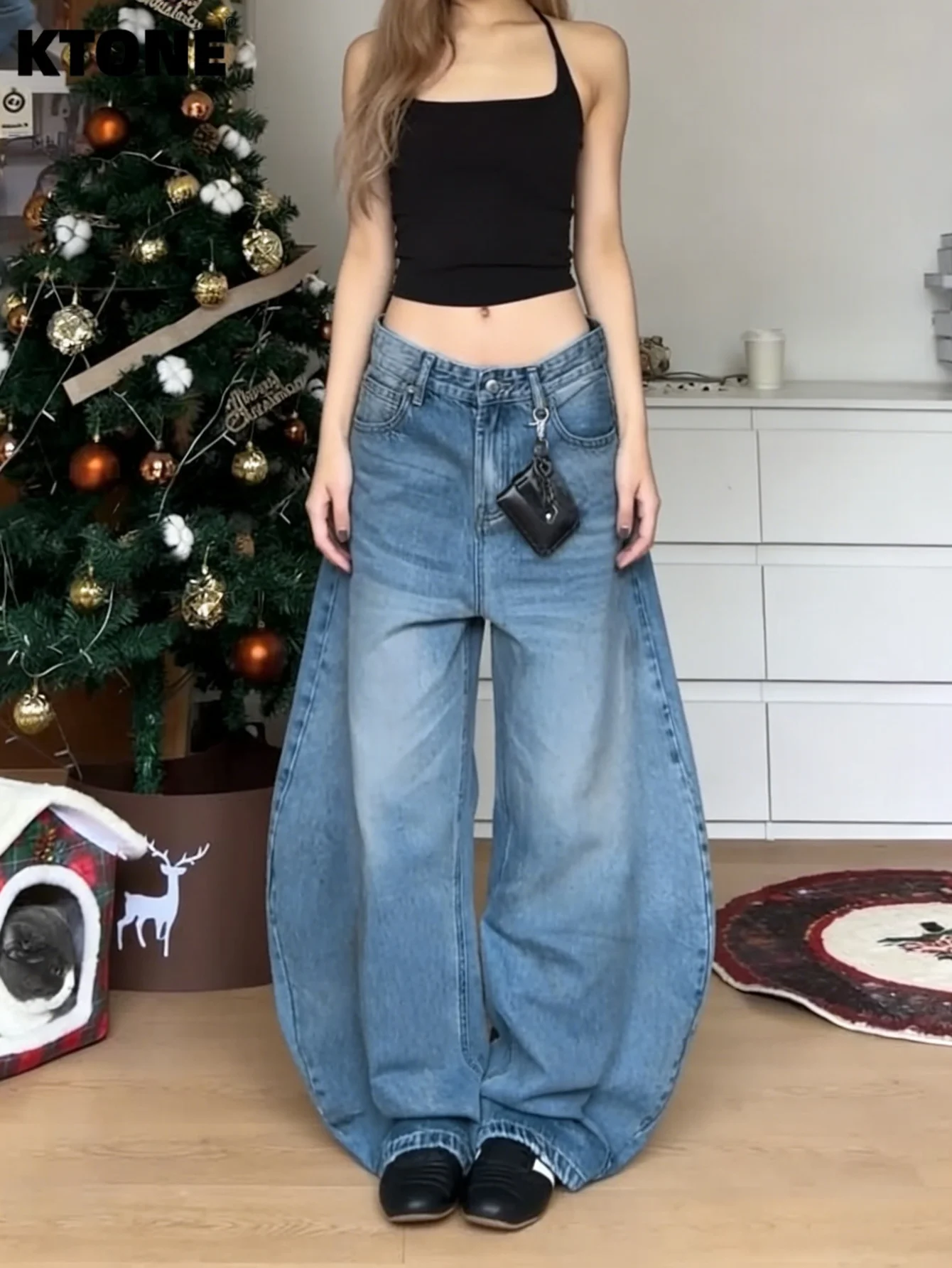 

Men's Loose Blue Jeans Pants Unisex Y2k Drip Fashion Original Comfort Fit No accessories or belts included