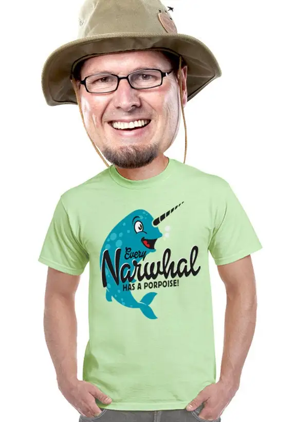 Narwhal T Shirt Whales Quirky Graphic Tee Geeky Dolphin Porpoise Fan Of Narwhals Funny Fish Pun Retro S 4X