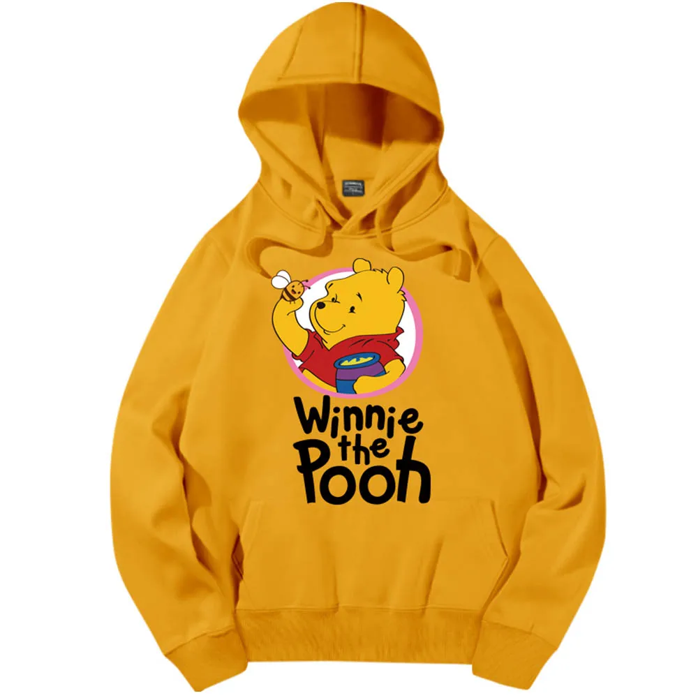 Disney Fashion Top Cartoon Fashion Winnie The Pooh Letter Print Hoodie Pullover Couple Unisex Women\'s Sweatshirt