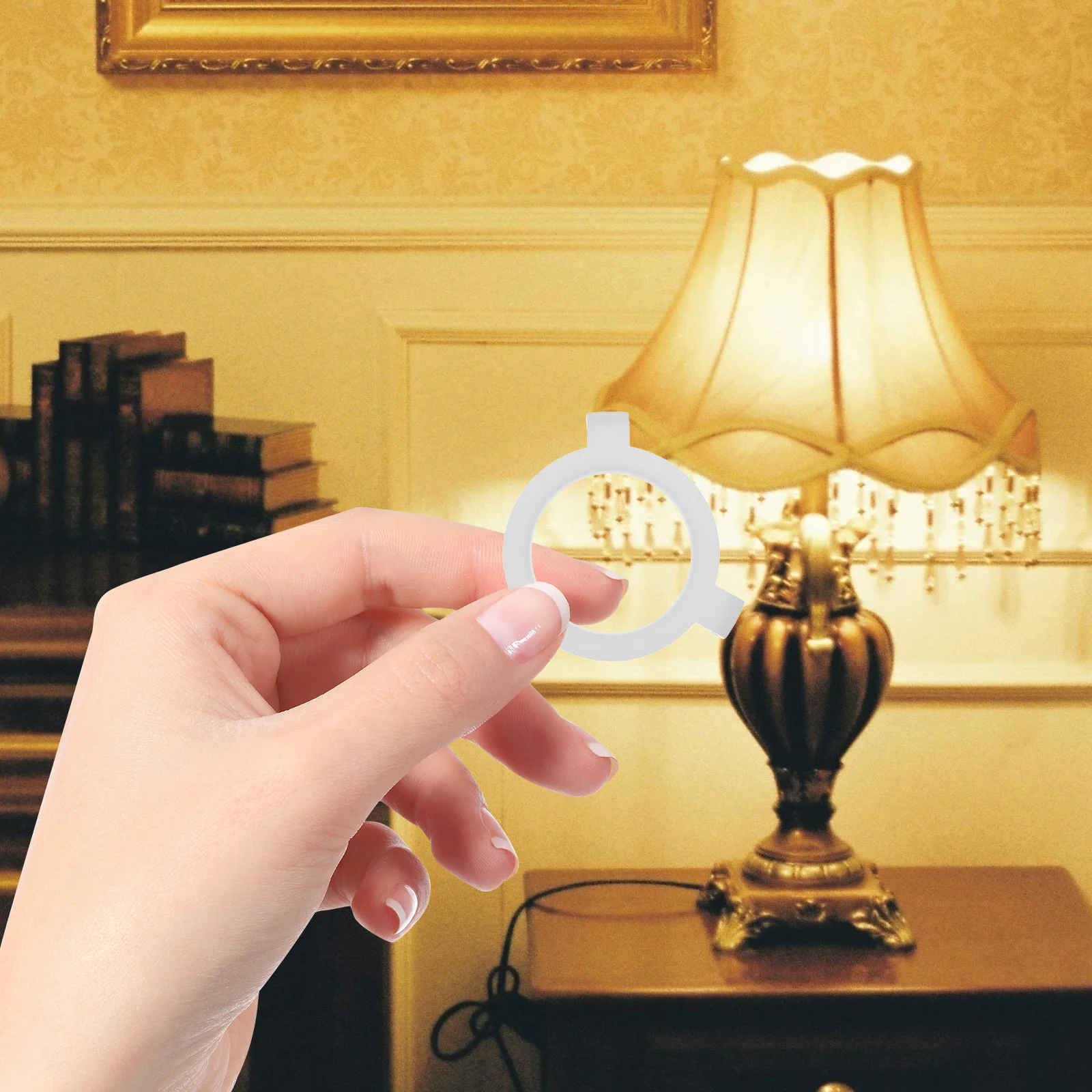 

10Pcs E27 to E26 Lampshade Adapter Rings Sturdy Plastic Iron Lamp Shade Reducer Converter for Light Fixtures Indoor Use