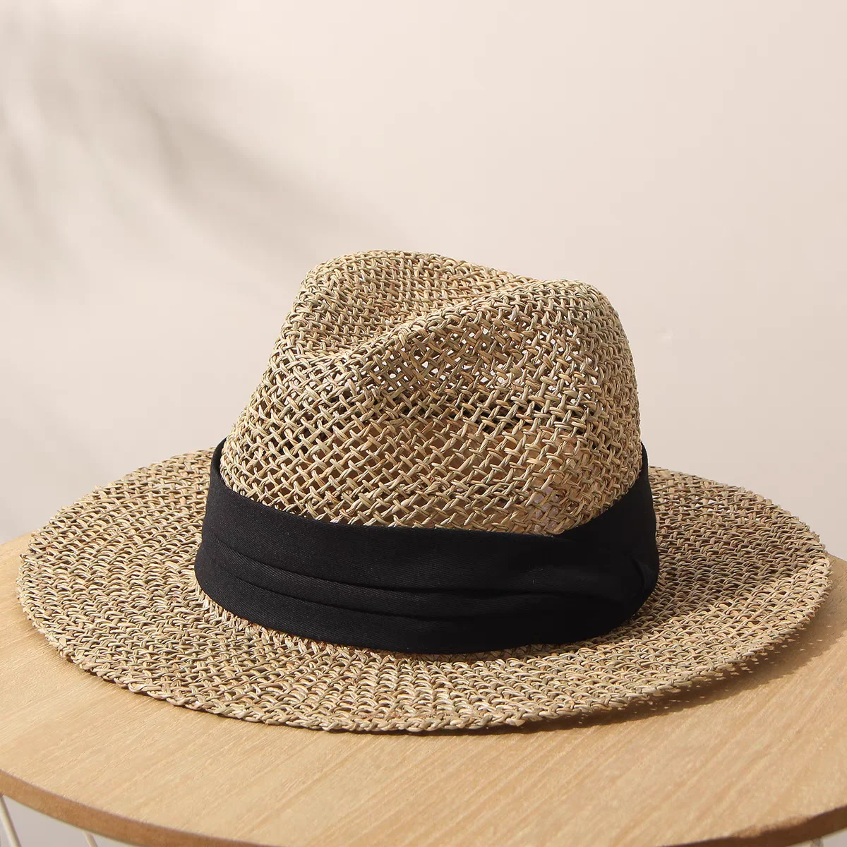 summer straw hat for women ladies Luxury Sun hat Fedora summer hat beach hat French Panama hat Wide Brim men cap colorful strip