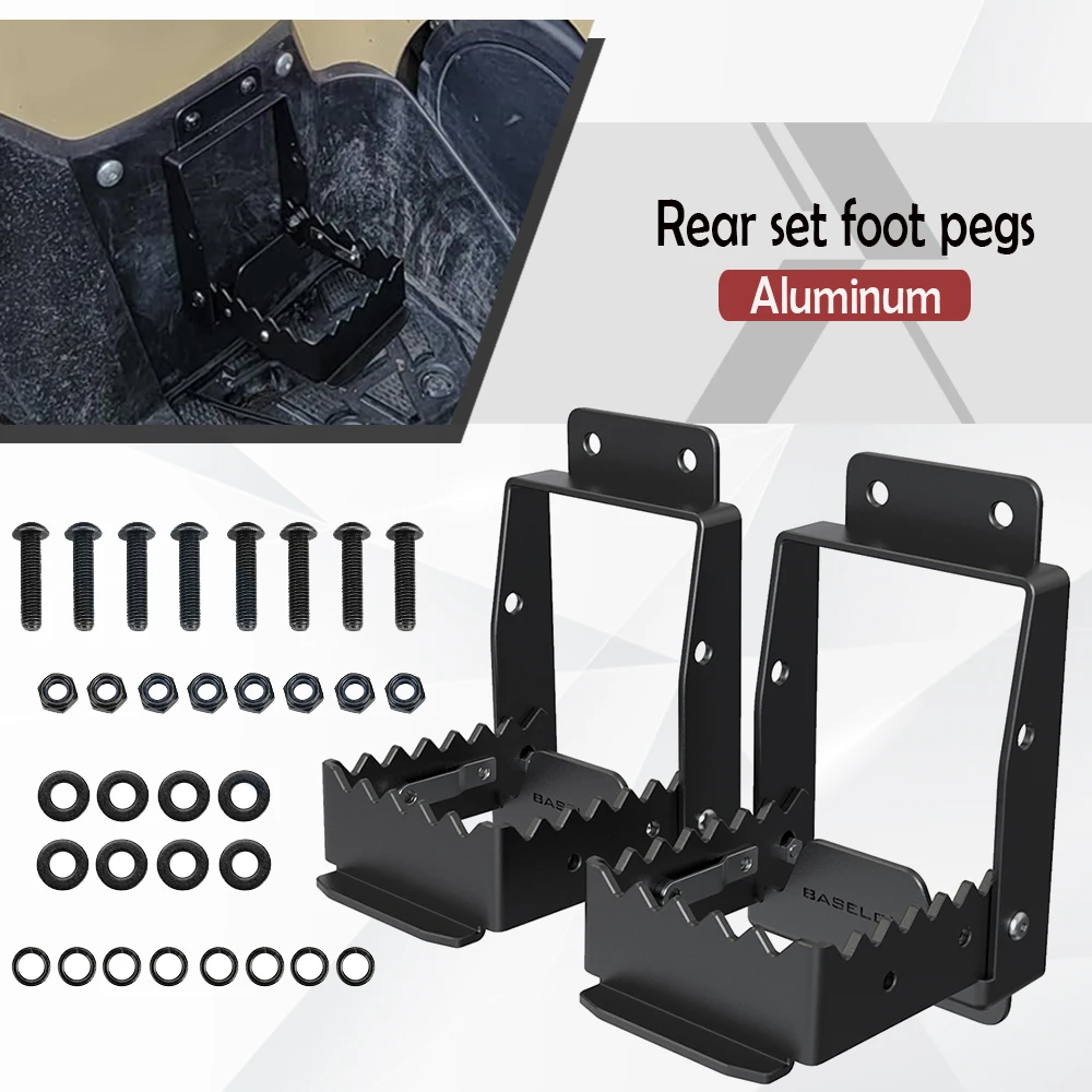 

For Rear Passenger Universal For Polaris Sportsman Scrambler Grizzly Foreman Cforce Fourtrax ATV Passenger Foot Rests Foldable