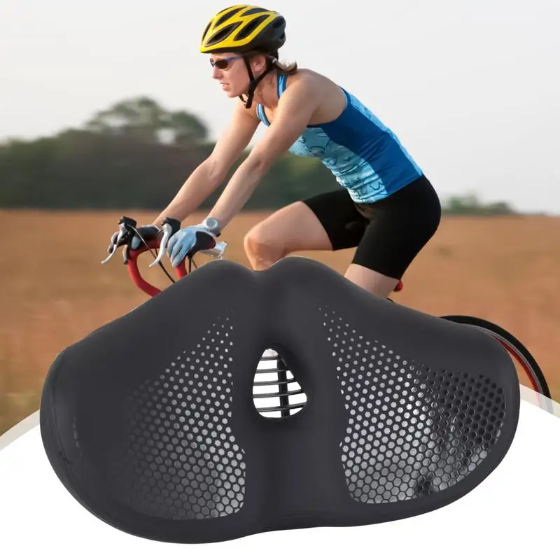 

Mountain Bike Saddle Anti-slip Road Bike Saddle Shock Absorbing Cycling Accessories Ventilated Sitting Pad For Daily Commute