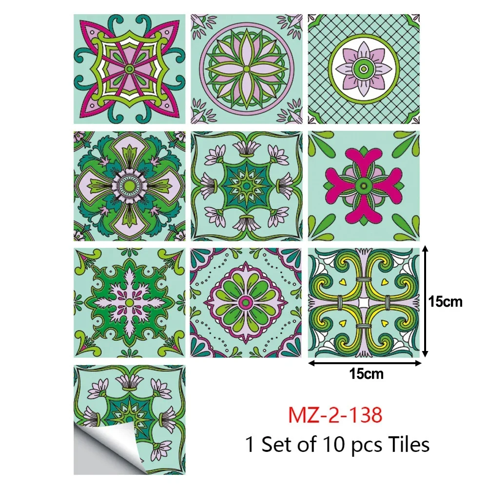 For Glass For Smooth And Flat Surfaces 3D Tile Stickers Gel Crystal 15x15 Cm Bathroom Home Mosaic Tile Stickers