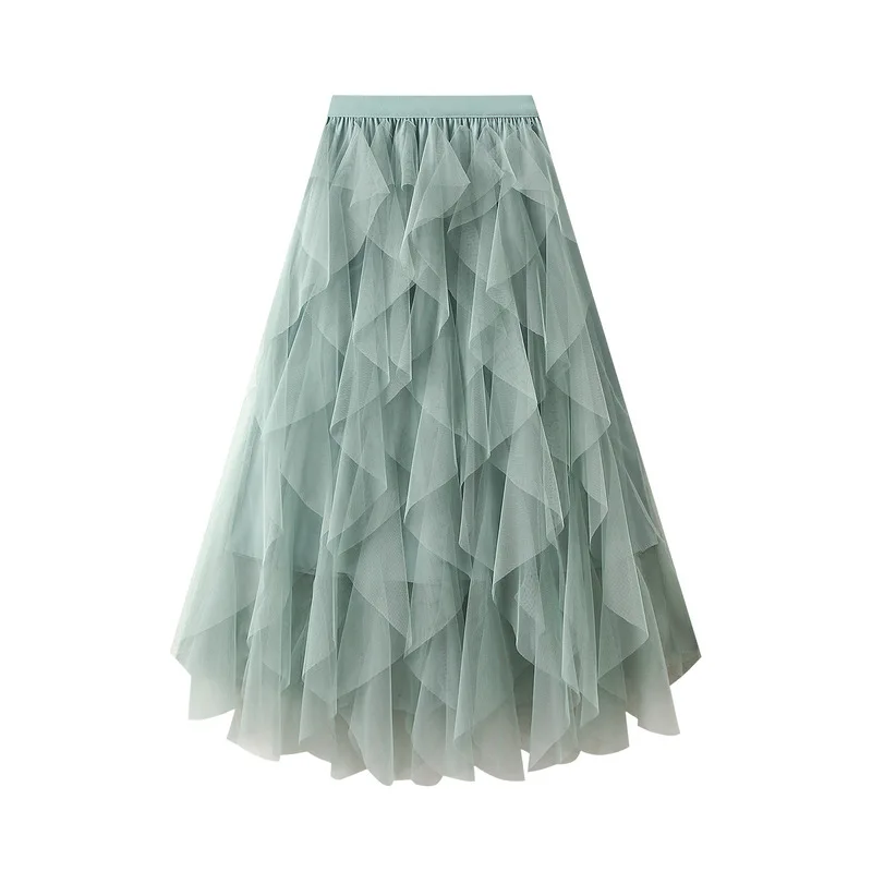 2025 Mesh Skirt Cake Skirt Super Fairy Draped Skirt Pleated Skirt Princess Skirt Pink Seaweed Skirt Autumn 0303