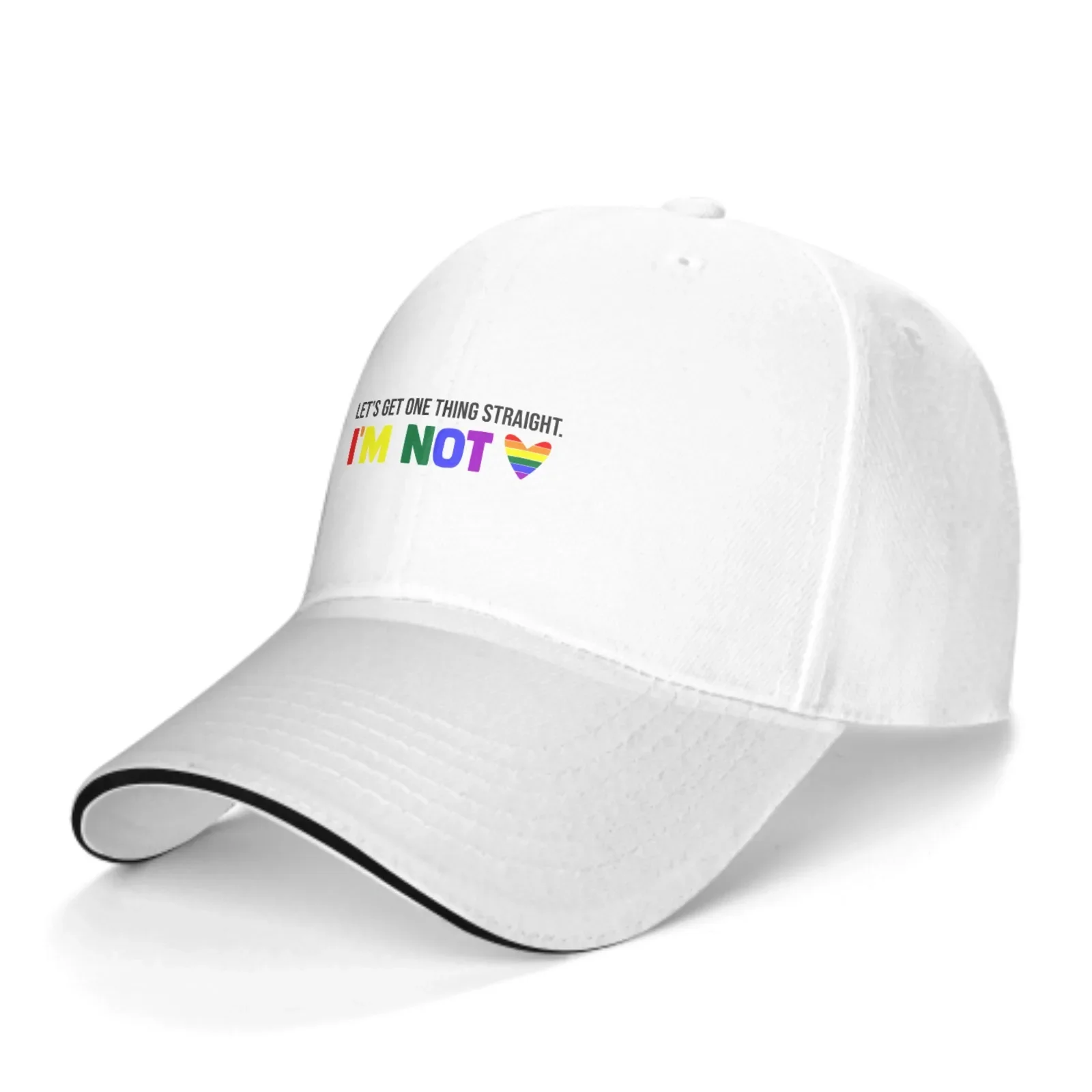 

Let's Get One Thing Straight Im Not Adjustable Women Men Back Closure Caps Washed Sandwich Caps Sports Outdoor Baseball Hat
