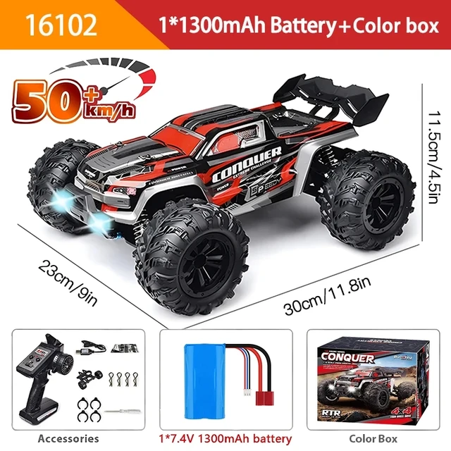 WLtoys1:16スケール4WD RCカー 16102 50KM-H ボックス SCY 16102 1:16 50KM/H 4WD RC Car With LED Light Remote Control