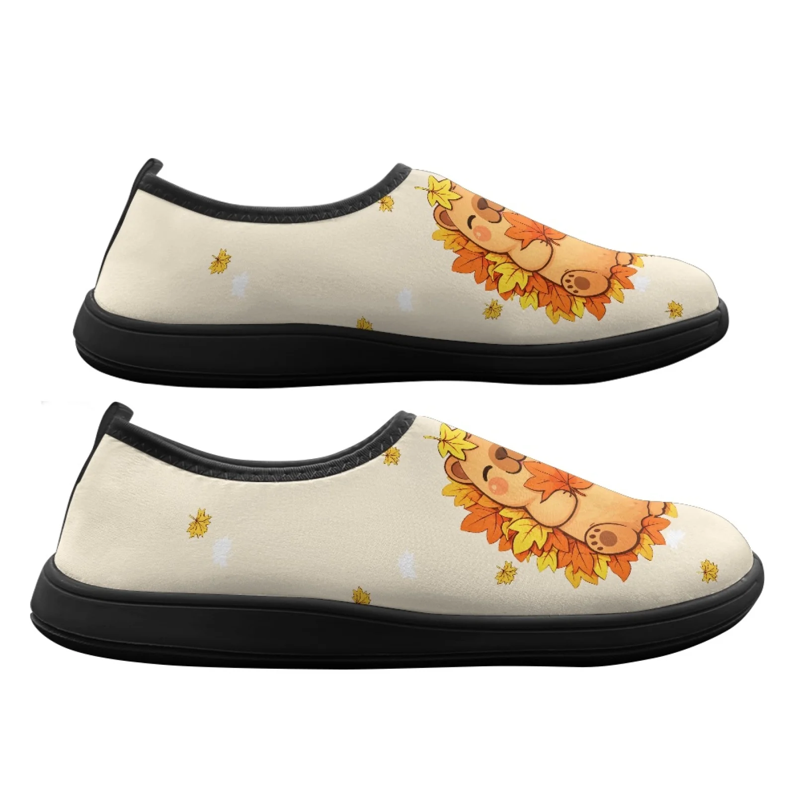 PENSTROLL Capybara Maple Leaf Wide Toe Box Workout Casual Sports Shoe for Office Polyester & EVA Hiking Shoes Zero Drop Footwear