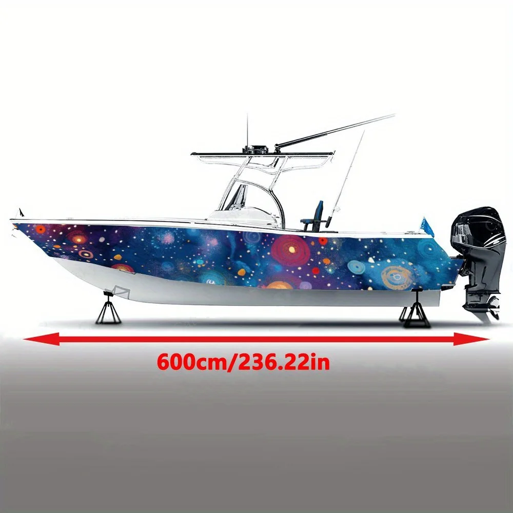 Mysterious Wave Point Circle Colorful Beautiful Boat Sticker Vinyl Ship Pontoon Deck Boat Fishing Decorative Pontoon Boats Decal