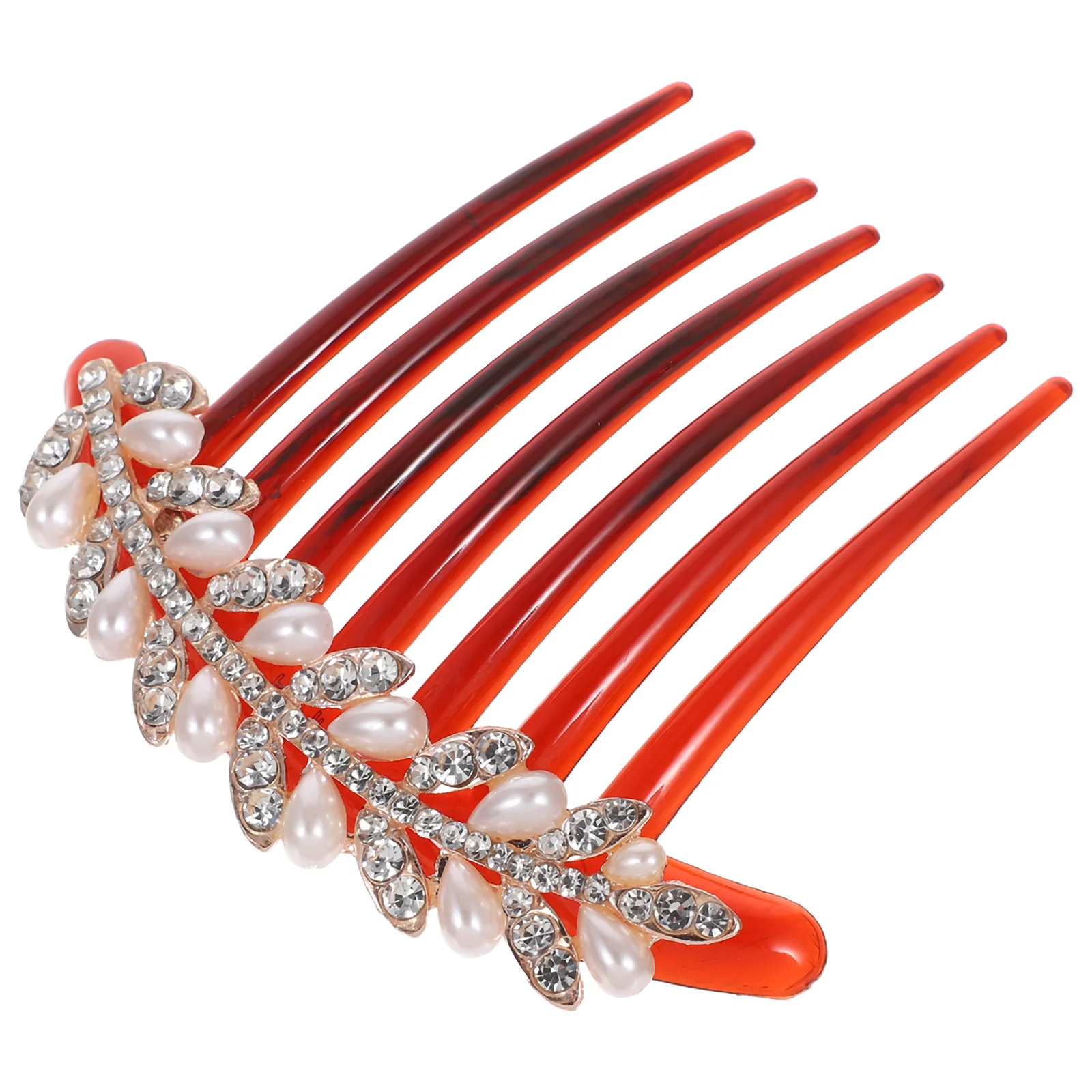 

Bridal Rhinestone Hair Comb Pearl Headpiece Decorative Accessory for Wedding Prom Festival Elegant Look