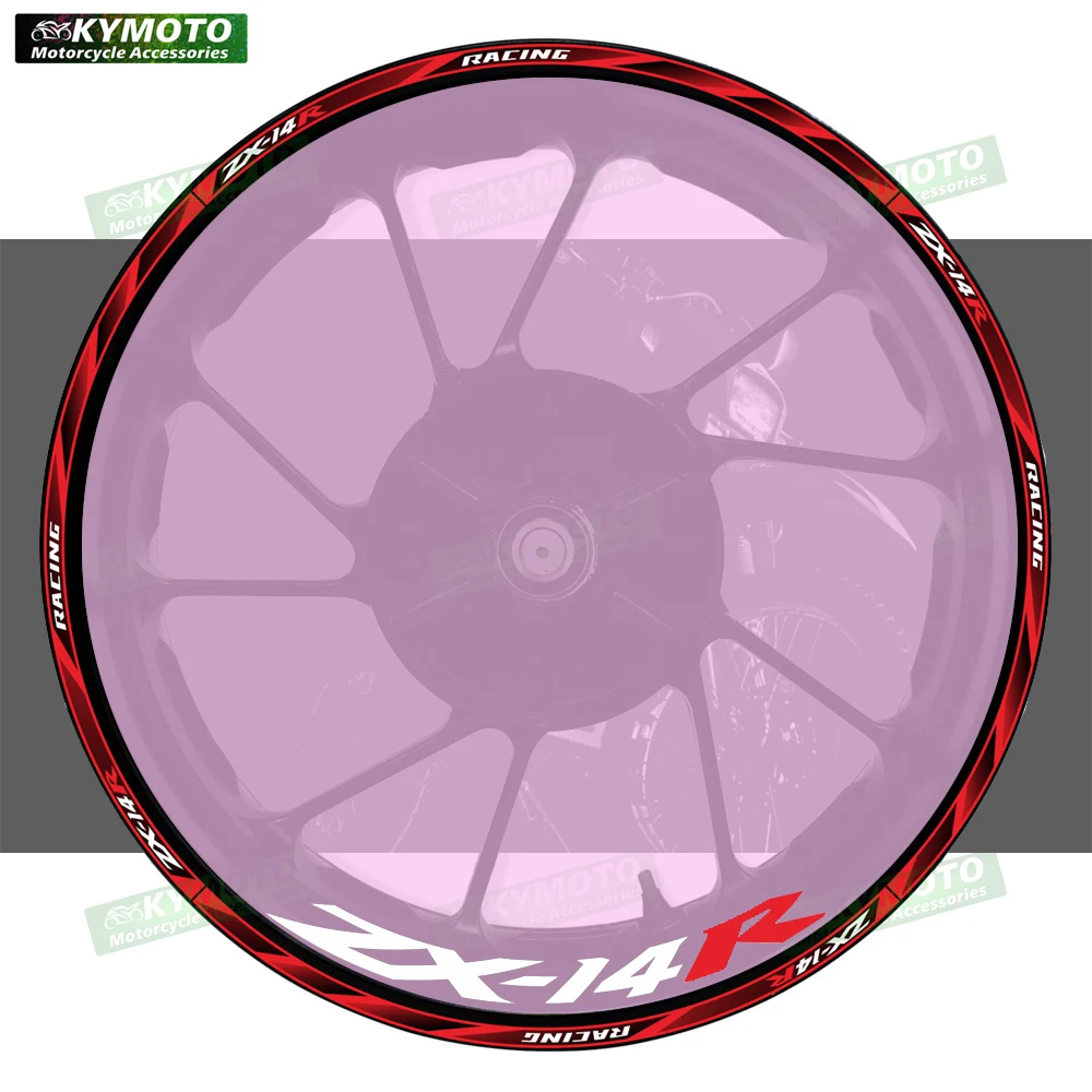 

For ZX-14R ZX14R motorcycle accessories 17 inch front and rear wheel decals fairing wheel modified reflective stripe stickers