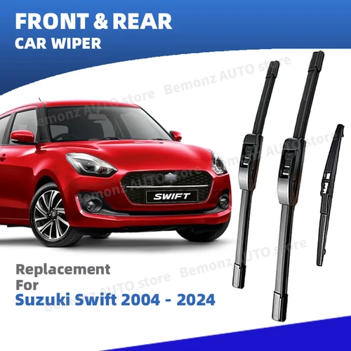 Escobilla limpiaparabrisas delantera y trasera LHD para Suzuki Swift Hatchback RS AZG A2L MK1 MK2 MK3 2004 - 2024, accesorios deportivos para parabrisas