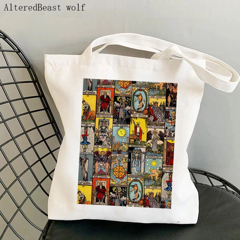 

Women Shopper bag magic The Major Arcana of Tarot witchy Tarot card witchy Bag Canvas Shopper Bag girl Shoulder Lady Bag