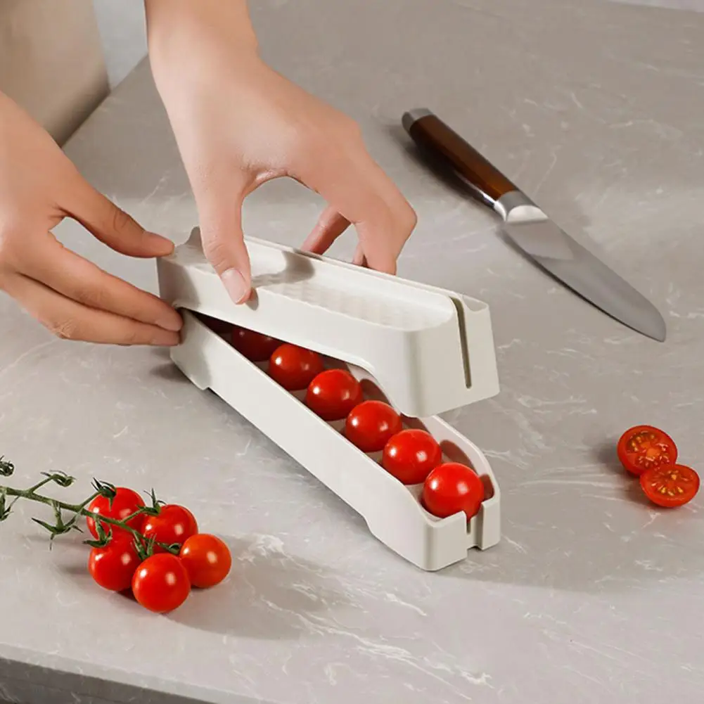 Fruit Slicing Tool Tomato Slicer with Anti-slip Tpe Base Precise Positioning Multi-fruit Cutter Safe Kitchen Slicing for Easy