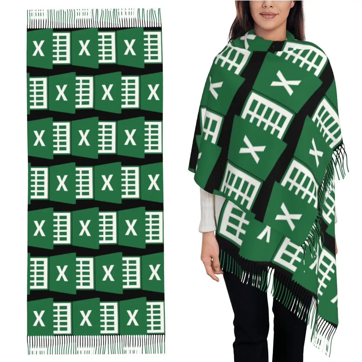 

Excel Шарф с кисточками Шарфы для женщин Мягкие теплые шали и накидки Большая осенне-зимняя шаль