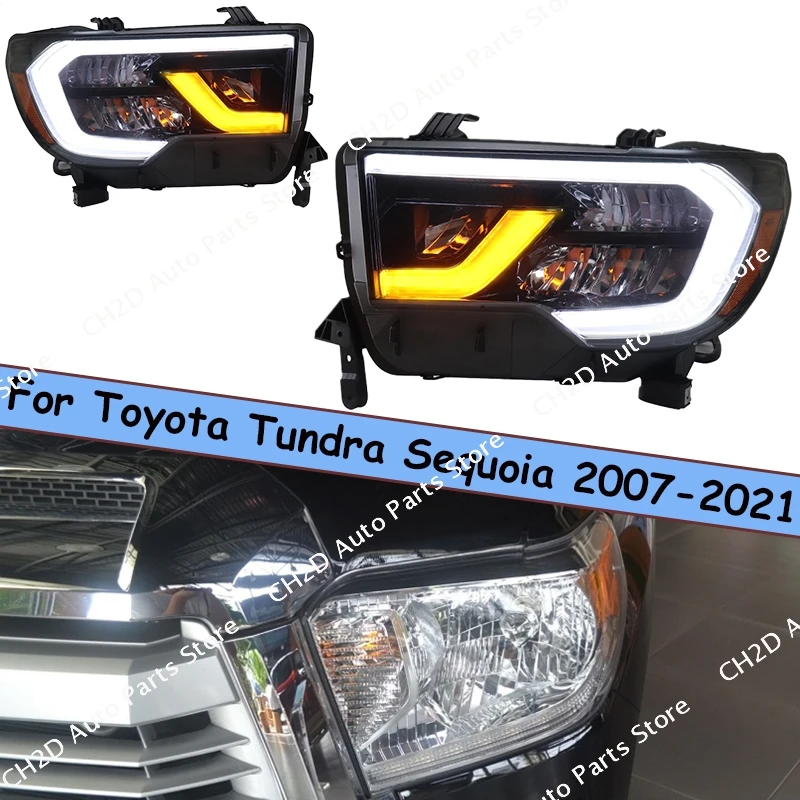 

Headlights LED Turn Signal High Beam Angel Eye Projector Lens Near light low beam For Toyota Tundra Sequoia 2007-2021