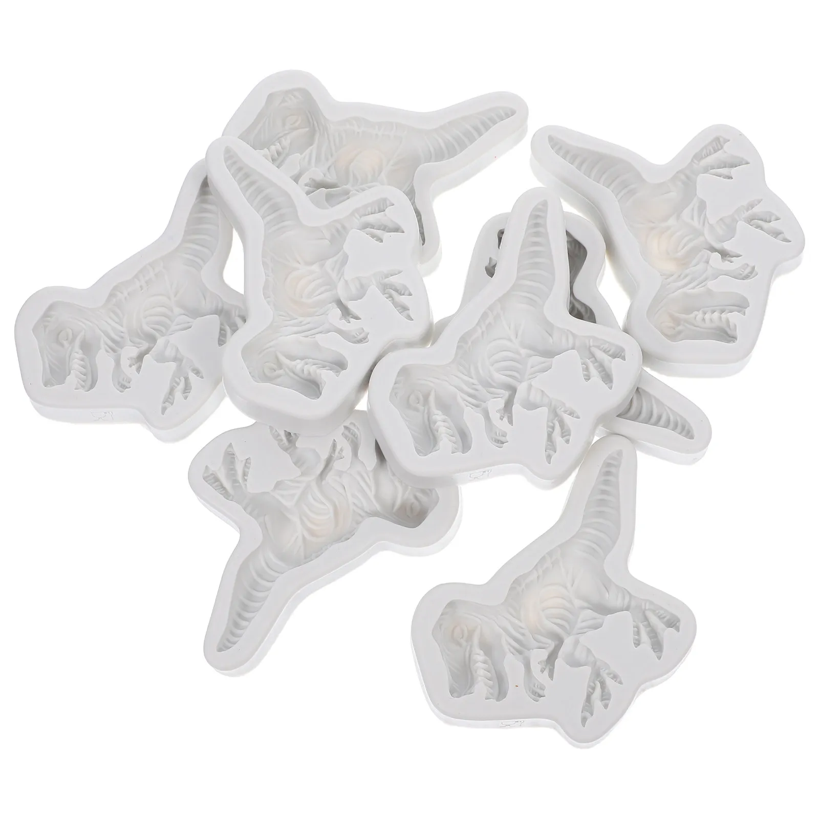 8Pcs Dinosaur Silicone Molds Cartoon Style Baking Pan for Themed Parties Chocolate Fondant Cake Mould Dessert Mold Kitchen