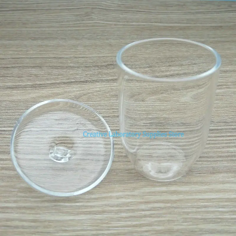 1 قطعة 5/10/20/30/50/100/150/200/250/300 مللي بوتقة كوارتز شفافة للمختبر مع غطاء أدوات تجريبية كيميائية #4