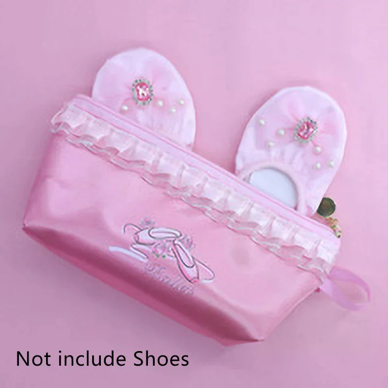 Portable Satin Drawstring Ballet Shoe Bag Dance Shoes Storage Pouch Dustproof Dancewear Organizer