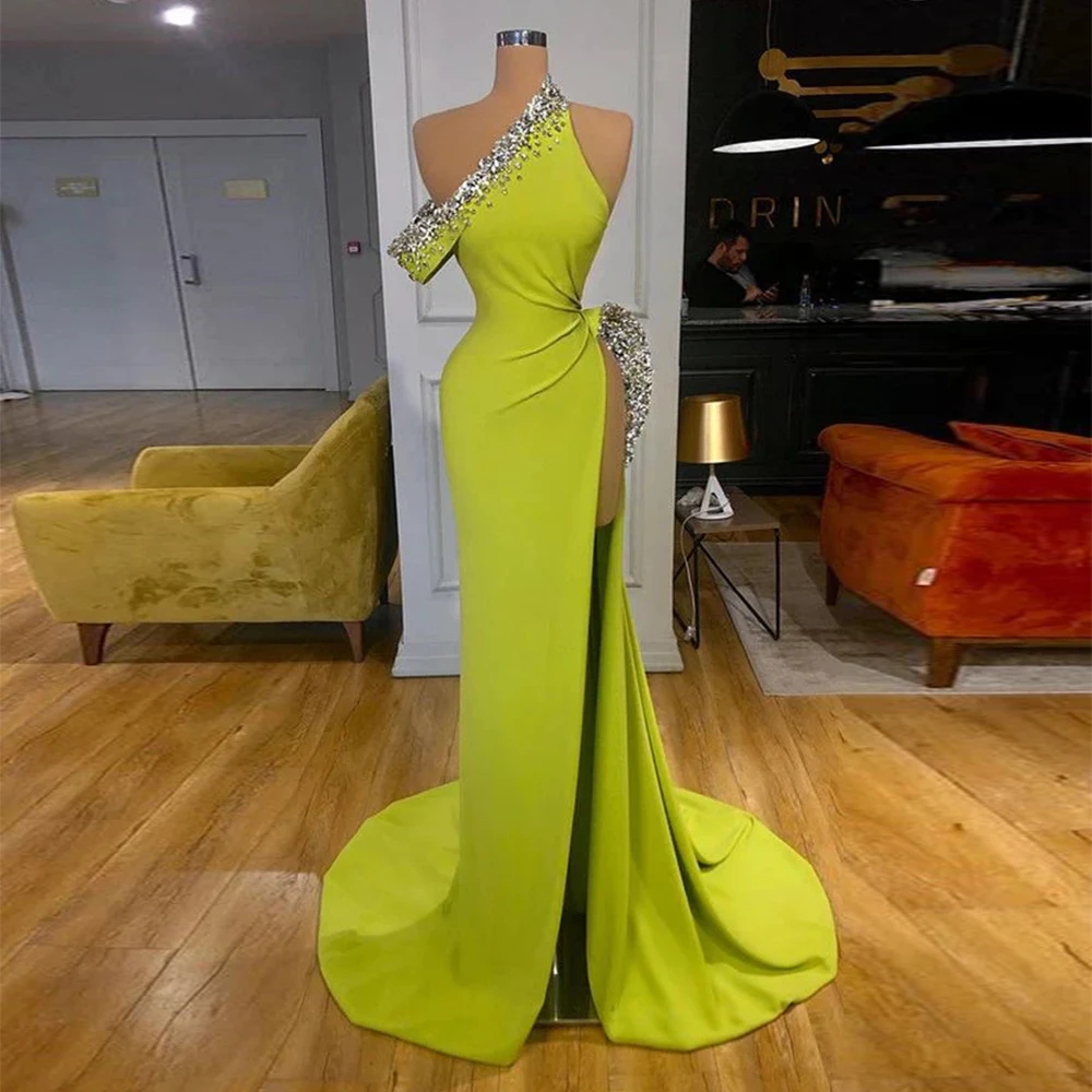 Pretty Sexy Sleeveless High Split Mopping Beading Slimming Evening Carnival Dresses Elegant Beautiful For Women Party New 2023