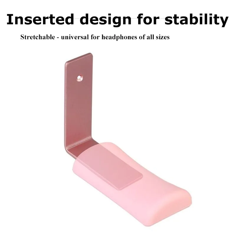 Soporte Universal montado en la pared para auriculares, aleación de aluminio + silicona, colgador de auriculares para juegos, soporte estirable con pegatina sin huellas