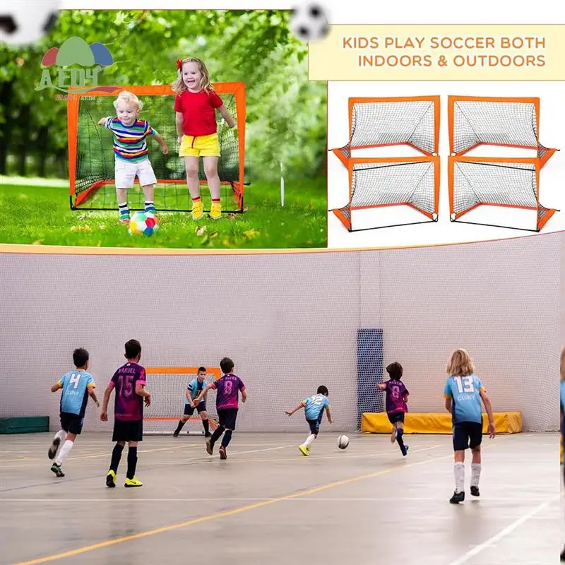 

AED4-Children's Football Goal Portable Foldable Mobile Training Football Goal