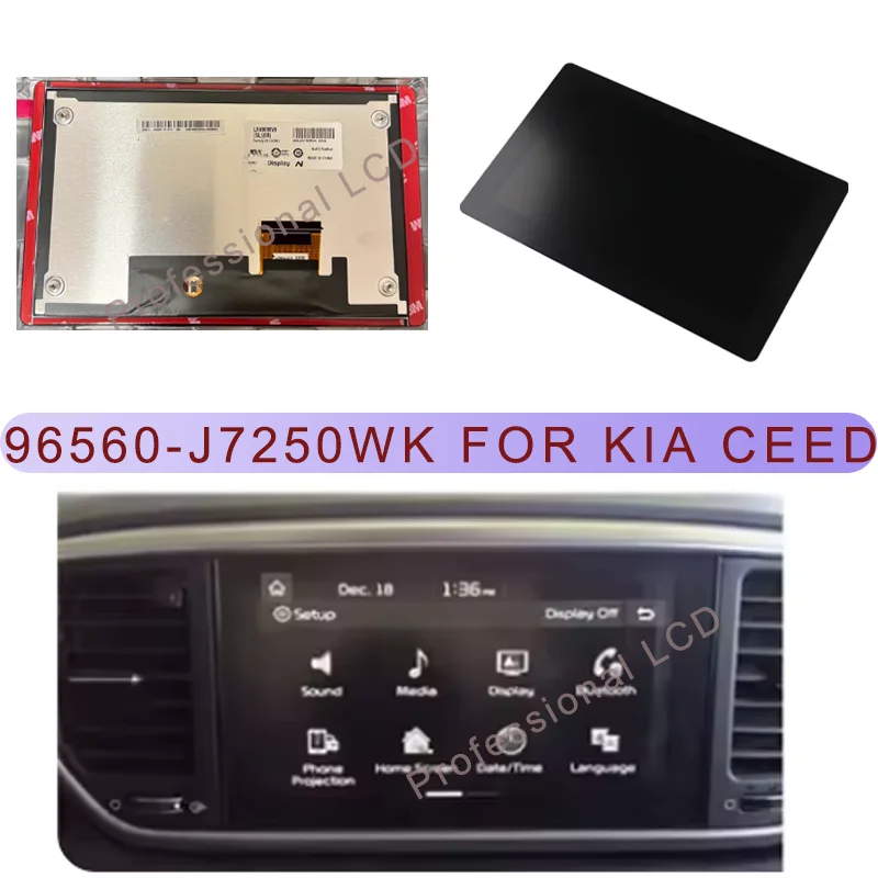 

8 inch LCD Touch Screen 96560-J7250WK For KIA CEED CD MK3 2018 2019 Car GPS Navigation Radio LCD Screen Touch Screen