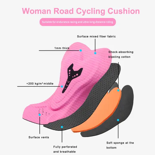 Imagen 2 del producto X-TIGER pantalones de ciclismo para mujer MTB 5D acolchado pantalones con pechera para ciclismo pantalones de bicicleta de carretera transpirable reflectante medias largas para bicicleta