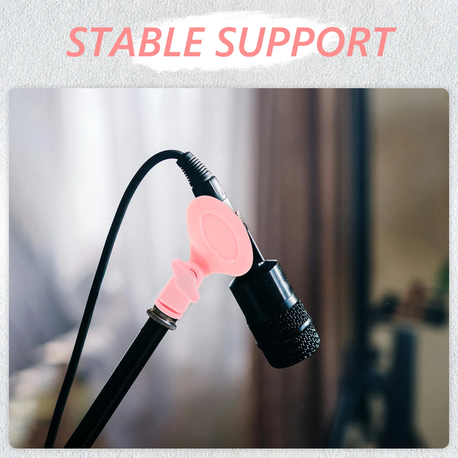 

5pcs Microphone Spring Clip Pink Adjustable Universal Mic Holder For Straight Stands Broadcasting Recording Streaming Studio Use