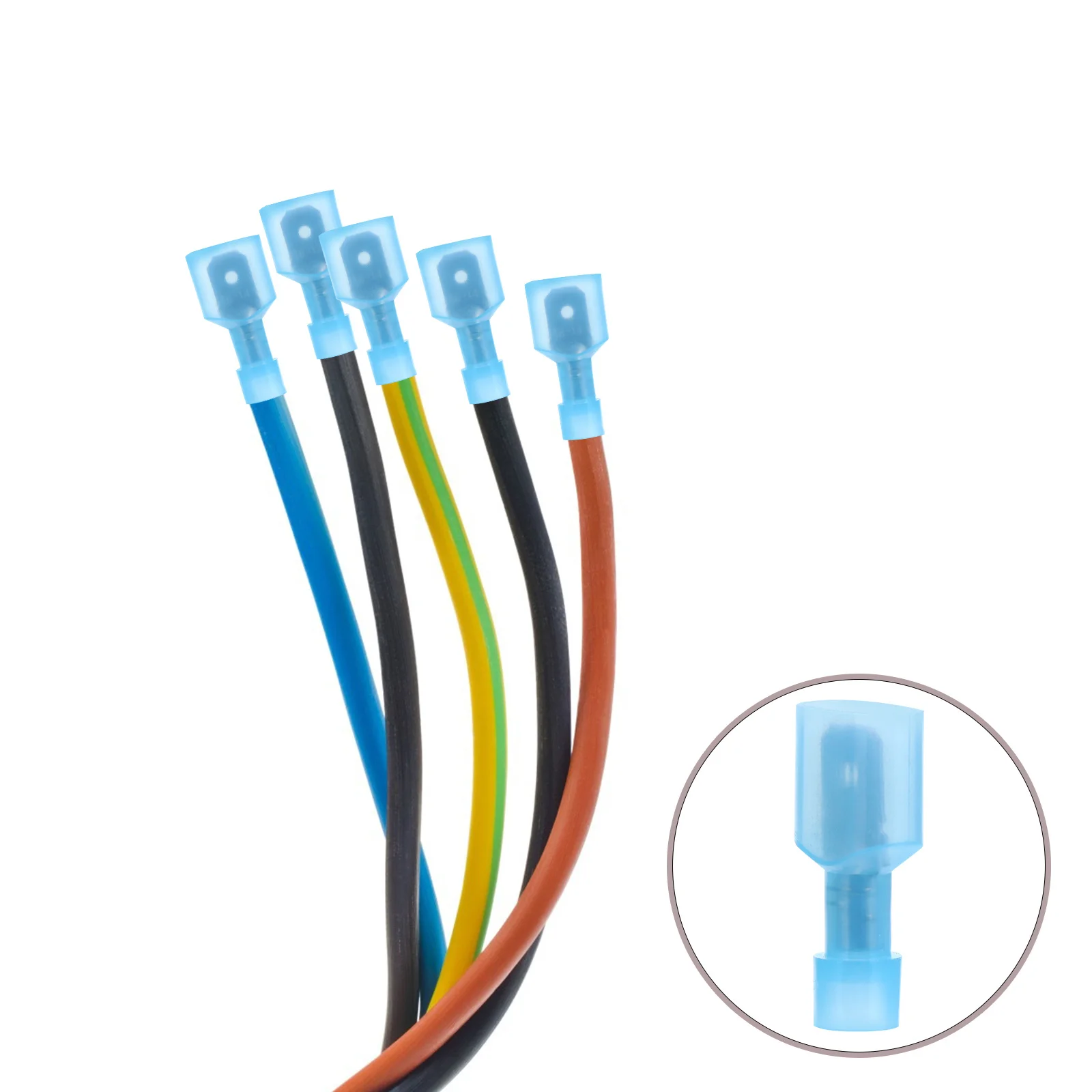 

150 шт. нейлоновых разъемов-клемм 16-14 AWG, соединительные разъемы с прозрачной трубкой для визуального контроля, разъемы-лопатки