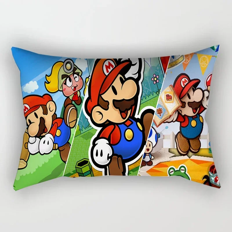 Game Mario Cushion Cover Cartoon Mario Bro Luigi Pillow Case for Sofa Car Kids Room Decor Home Textile Decorative Gifts 50x30cm