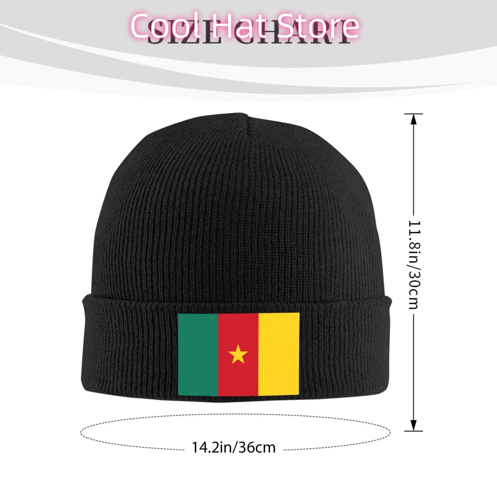 Custom Emblem of Cameroon Eagle Bonnet Hats Hip Hop Knit Hat for Women Men Warm Winter Cameroon Patriotic Skullies Beanies Caps