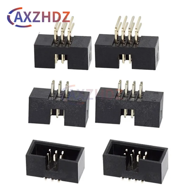5PCS DC3 SMT Cable Plug 1.27mm Spacing Patch Simple Bull Horn Socket IDC Connector Socket Pin 8/10/12/16/20/26/34/40/50p